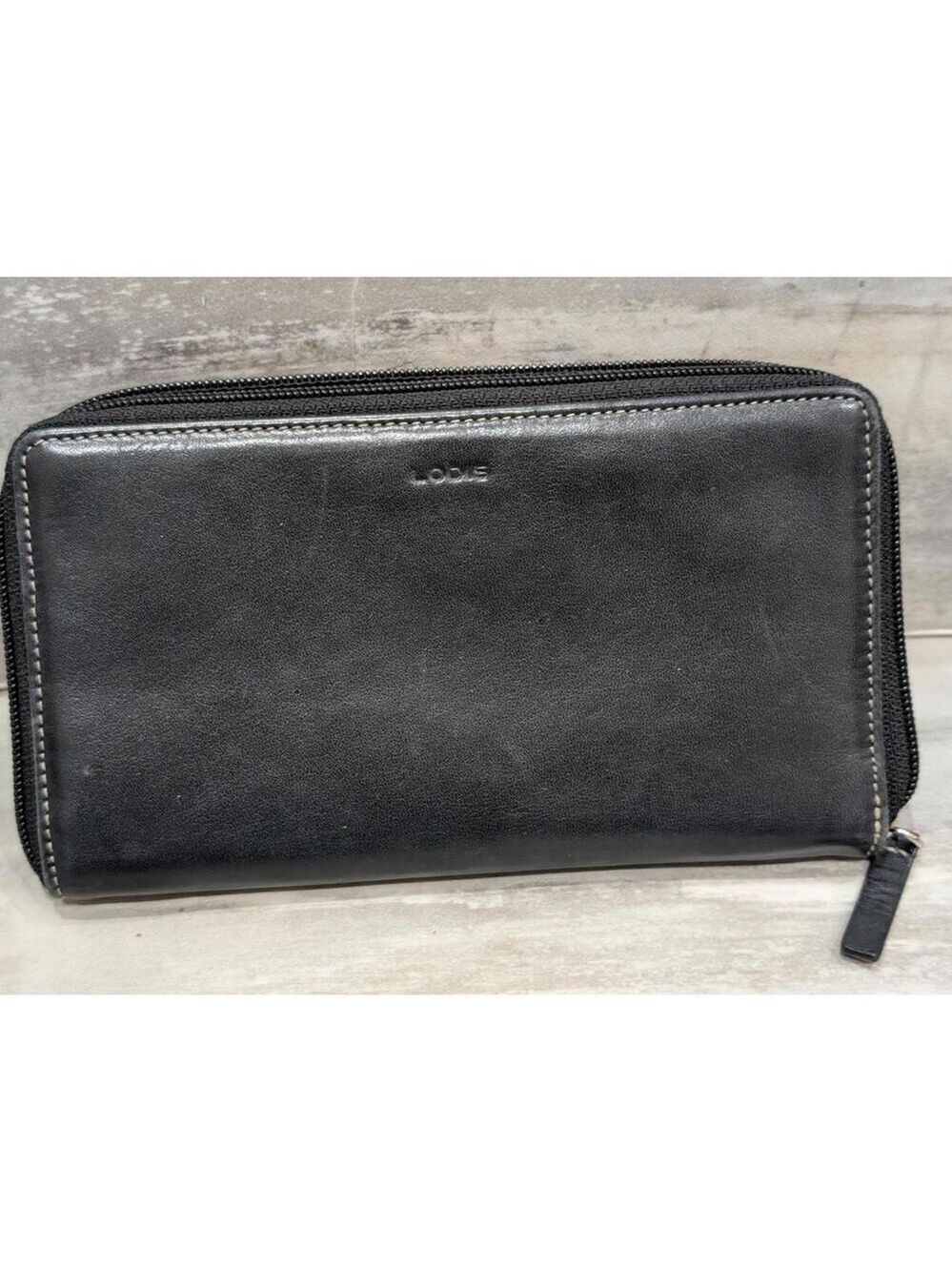 Lodis Black Leather Men's Zip-Around Wallet with Multiple Card Slots - Picture 4 of 4